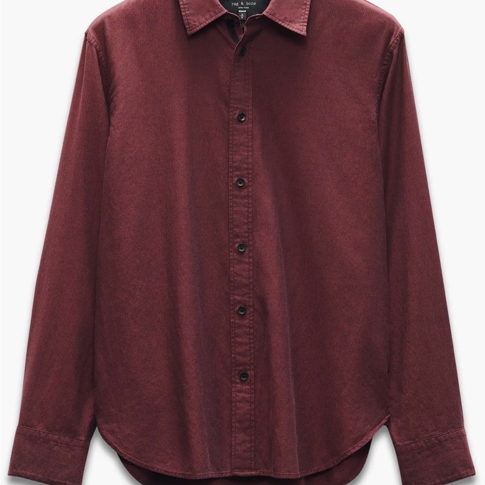 Rag & Bone Men's XL Burgundy Button Up Shirt
